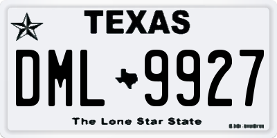 TX license plate DML9927