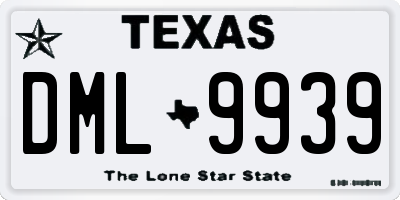 TX license plate DML9939