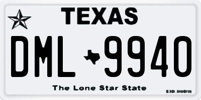 TX license plate DML9940