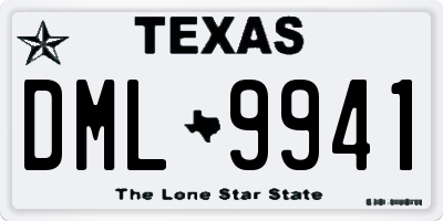 TX license plate DML9941