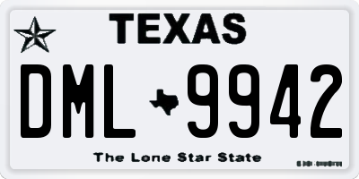 TX license plate DML9942