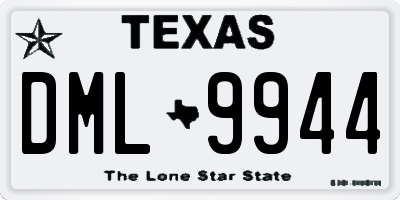 TX license plate DML9944