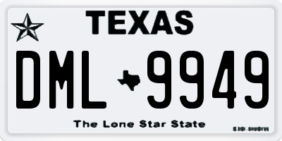 TX license plate DML9949