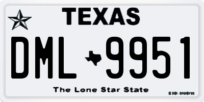 TX license plate DML9951