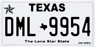 TX license plate DML9954