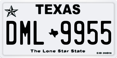 TX license plate DML9955