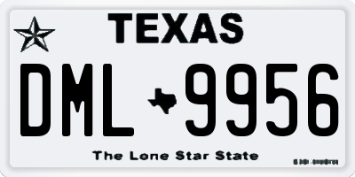 TX license plate DML9956