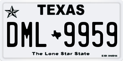TX license plate DML9959