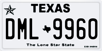 TX license plate DML9960