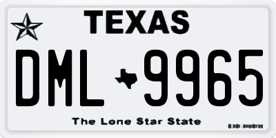 TX license plate DML9965