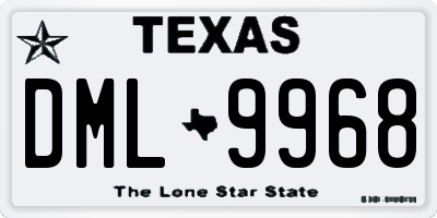 TX license plate DML9968