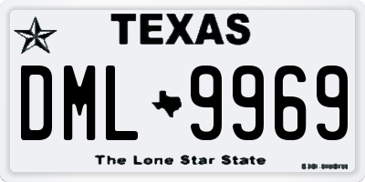 TX license plate DML9969