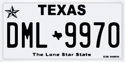 TX license plate DML9970
