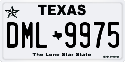 TX license plate DML9975