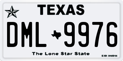 TX license plate DML9976