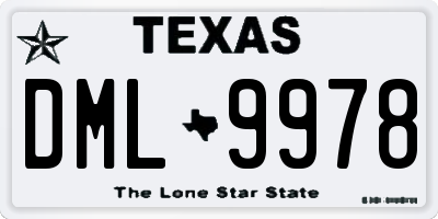 TX license plate DML9978