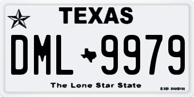 TX license plate DML9979