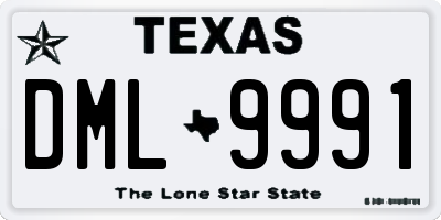 TX license plate DML9991