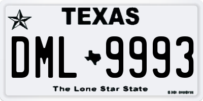 TX license plate DML9993