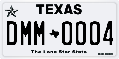 TX license plate DMM0004