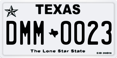 TX license plate DMM0023