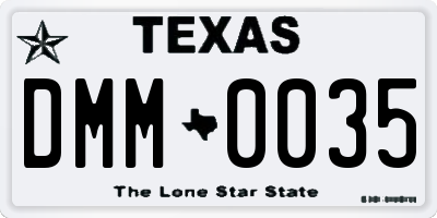 TX license plate DMM0035