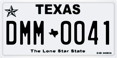TX license plate DMM0041