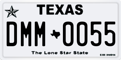 TX license plate DMM0055