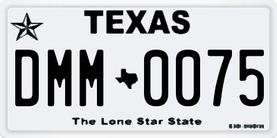 TX license plate DMM0075