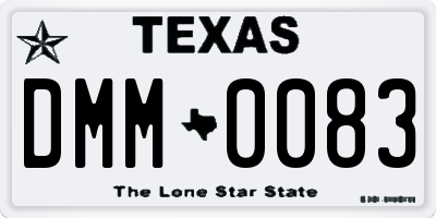 TX license plate DMM0083