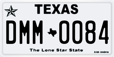 TX license plate DMM0084