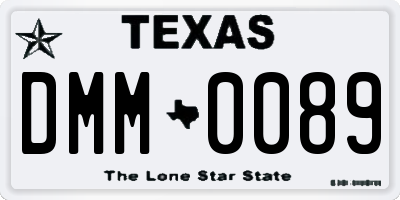 TX license plate DMM0089