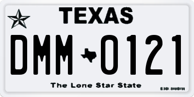 TX license plate DMM0121