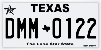 TX license plate DMM0122