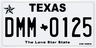 TX license plate DMM0125