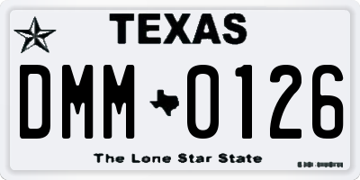 TX license plate DMM0126