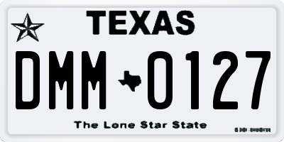TX license plate DMM0127