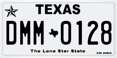 TX license plate DMM0128