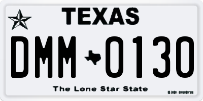 TX license plate DMM0130