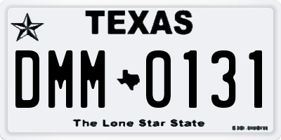 TX license plate DMM0131
