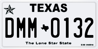 TX license plate DMM0132