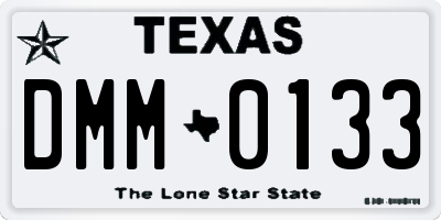 TX license plate DMM0133