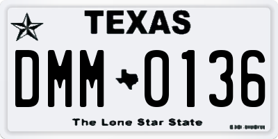 TX license plate DMM0136