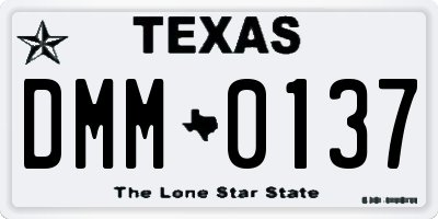 TX license plate DMM0137