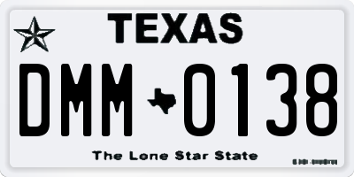TX license plate DMM0138