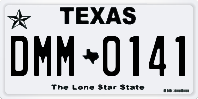 TX license plate DMM0141