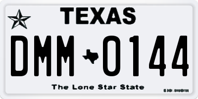 TX license plate DMM0144