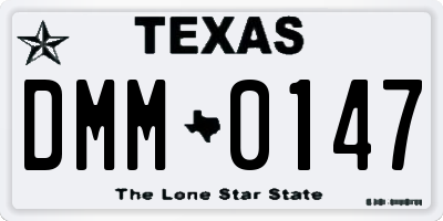 TX license plate DMM0147