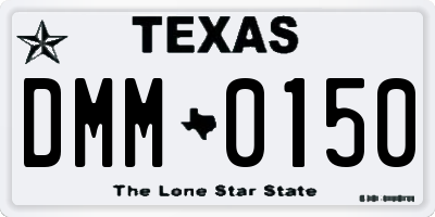 TX license plate DMM0150