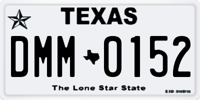 TX license plate DMM0152